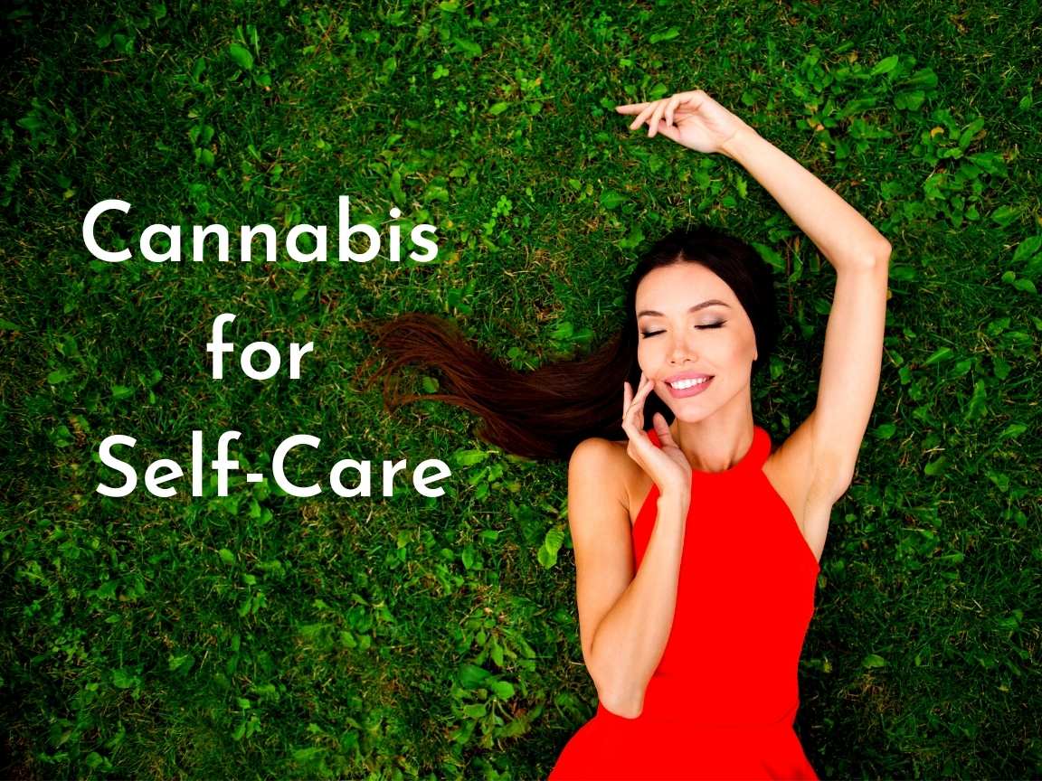 woman using cannabis for self-care